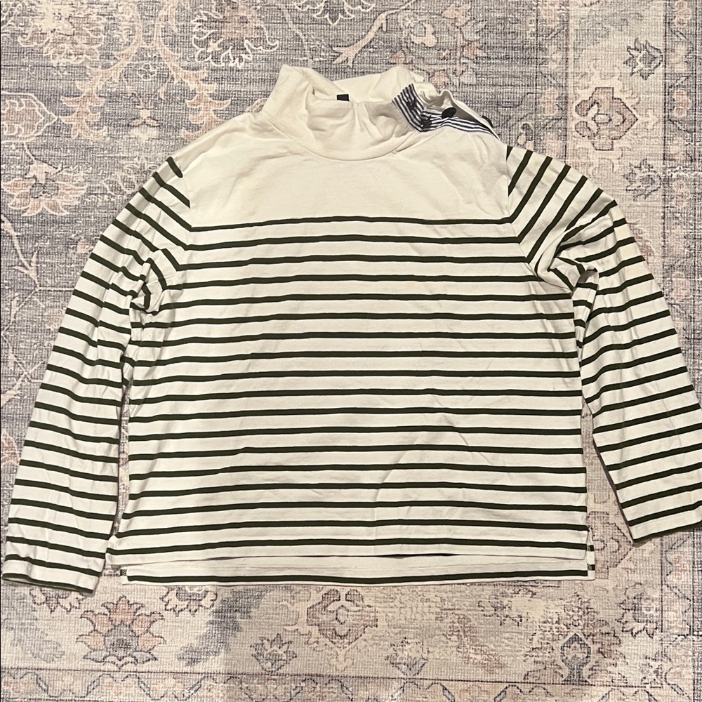 Striped Long Sleeve Turtleneck Top